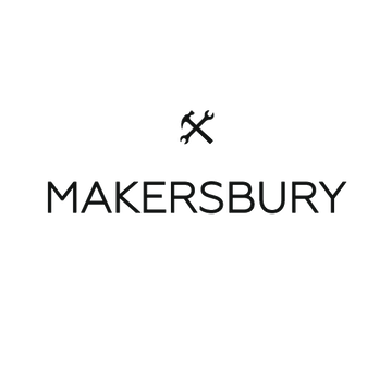 Makersbury.com logo, a brandable .com business name for sale