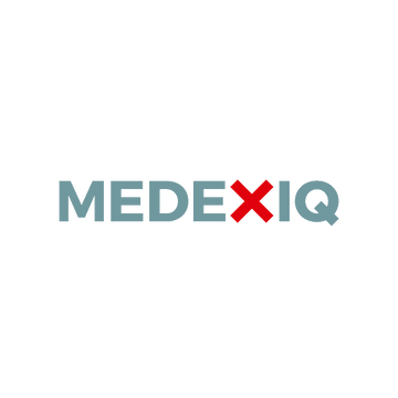 Medexiq.com logo, a brandable .com business name for sale