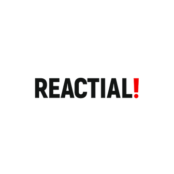 Reactial.com logo, a brandable .com business name for sale