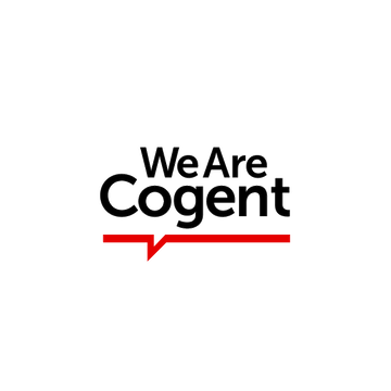 WeAreCogent.com logo, a brandable .com business name for sale
