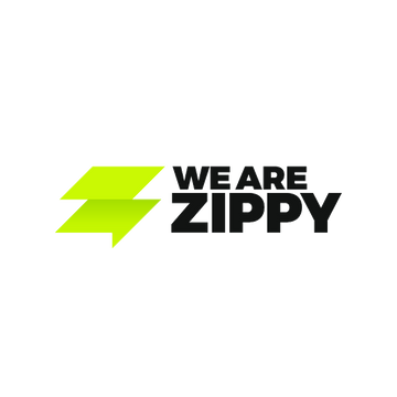 WeAreZippy.com logo, a brandable .com business name for sale