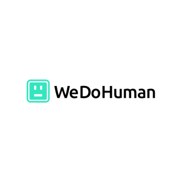 WeDoHuman.com logo, a brandable .com business name for sale