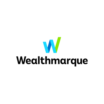 Wealthmarque.com logo, a brandable .com business name for sale