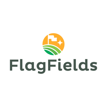 FlagFields.com logo, a brandable .com business name for sale