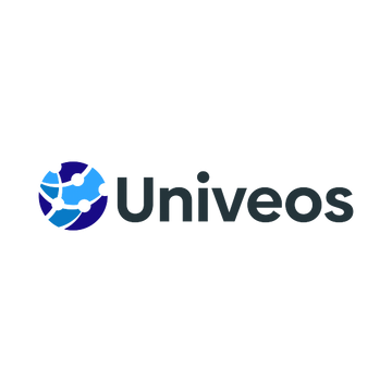 Univeos.com logo, a brandable .com business name for sale