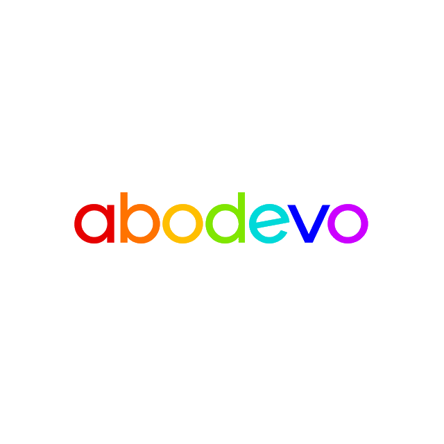 Abodevo.com logo, a brandable .com business name for sale