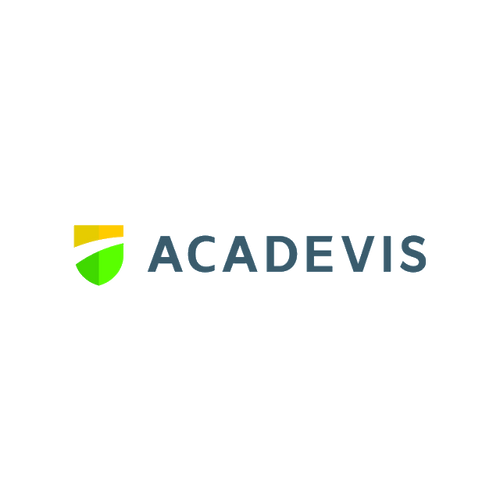 Acadevis.com logo, a brandable .com business name for sale