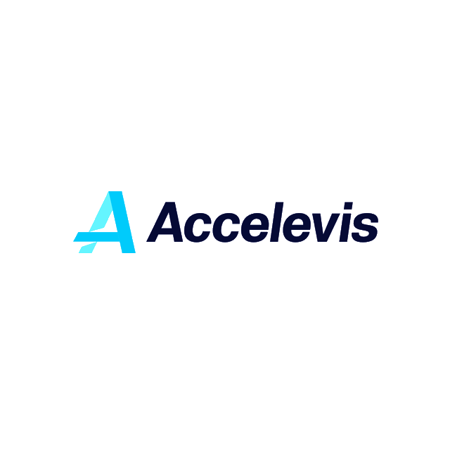 Accelevis.com logo, a brandable .com business name for sale