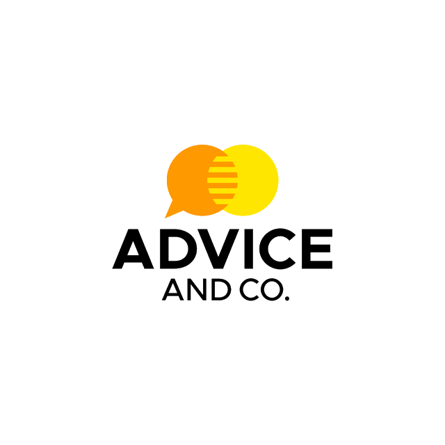 AdviceAndCo.com logo, a brandable .com business name for sale