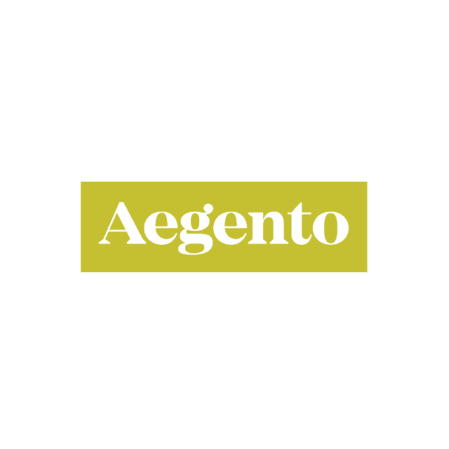 Aegento.com logo, a brandable .com business name for sale