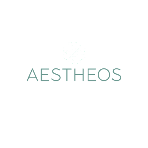 Aestheos.com logo, a brandable .com business name for sale