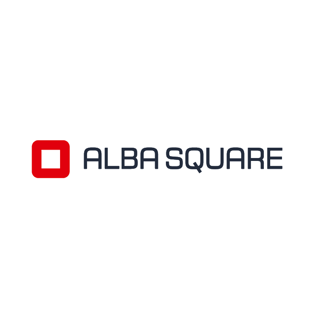 AlbaSquare.com logo, a brandable .com business name for sale