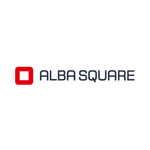 AlbaSquare.com logo, a brandable .com business name for sale