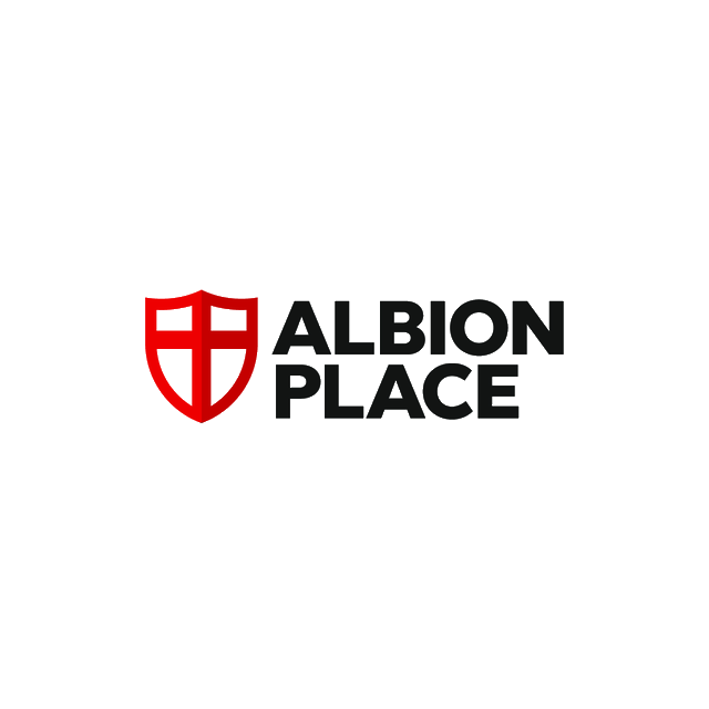 AlbionPlace.com logo, a brandable .com business name for sale