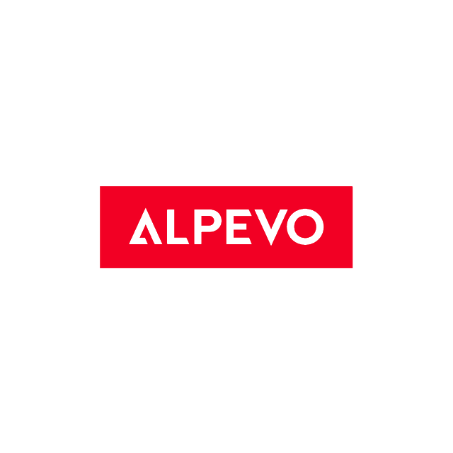 Alpevo.com logo, a brandable .com business name for sale