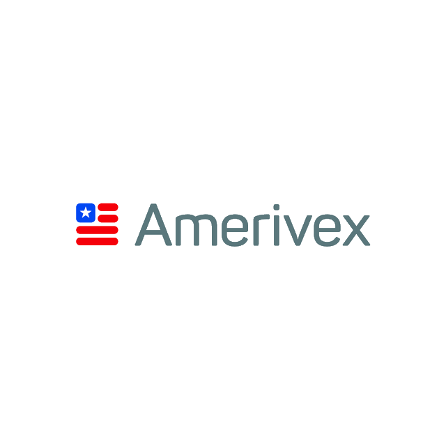 Amerivex.com logo, a brandable .com business name for sale