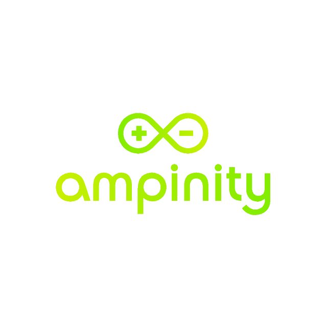 Ampinity.com logo, a brandable .com business name for sale