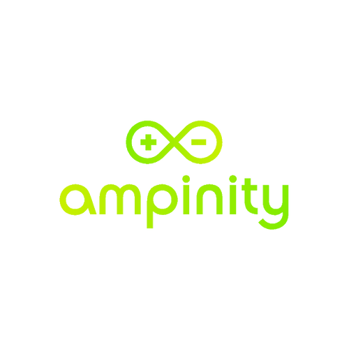 Ampinity.com logo, a brandable .com business name for sale