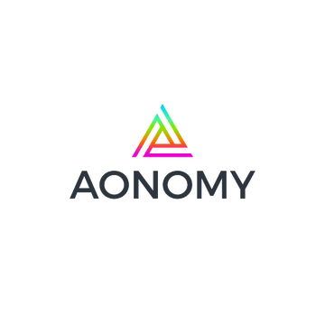 Aonomy.com logo, a brandable .com business name for sale