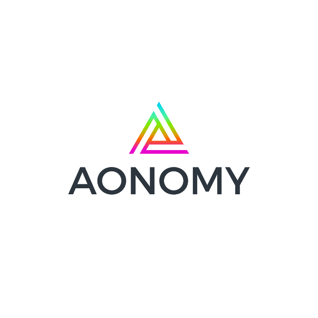 Aonomy.com logo, a brandable .com business name for sale