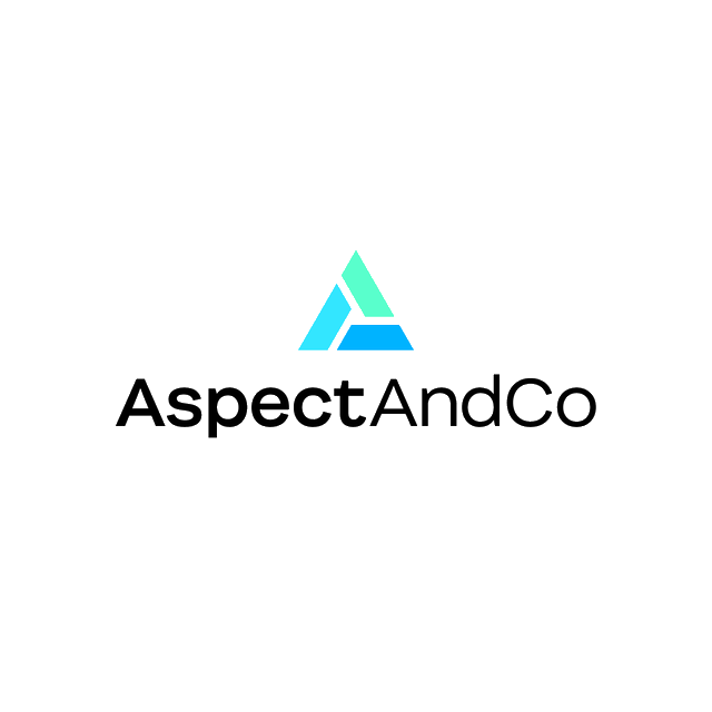 AspectAndCo.com logo, a brandable .com business name for sale