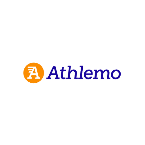 Athlemo.com logo, a brandable .com business name for sale