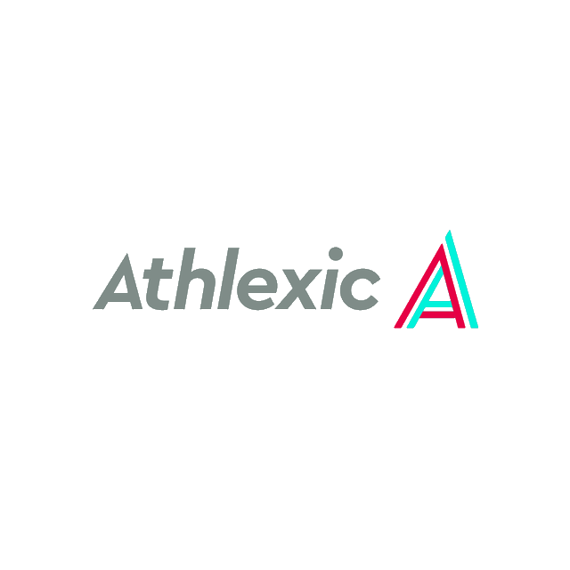 Athlexic.com logo, a brandable .com business name for sale