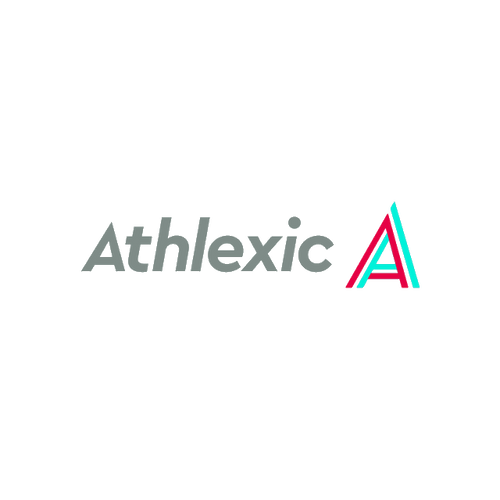 Athlexic.com logo, a brandable .com business name for sale