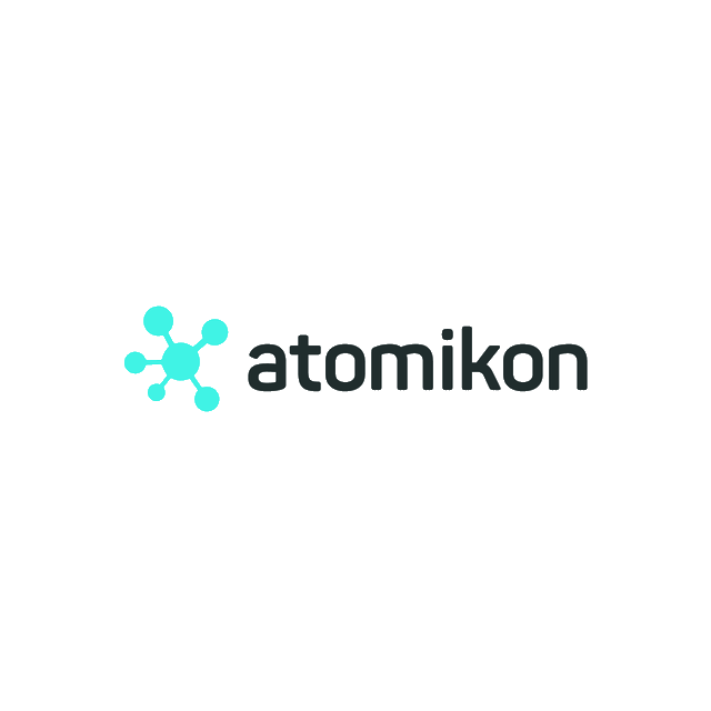 Atomikon.com logo, a brandable .com business name for sale