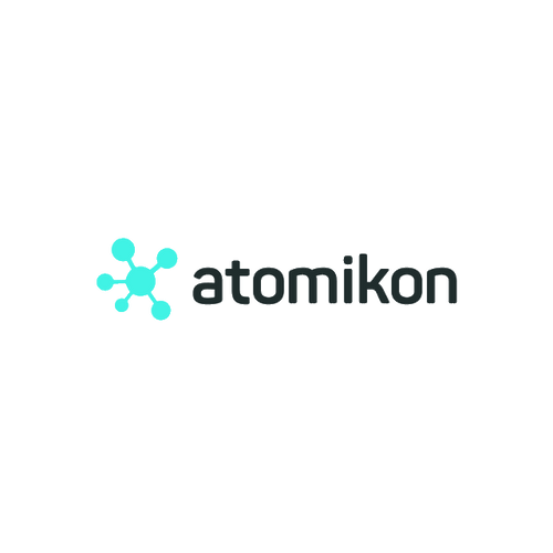 Atomikon.com logo, a brandable .com business name for sale