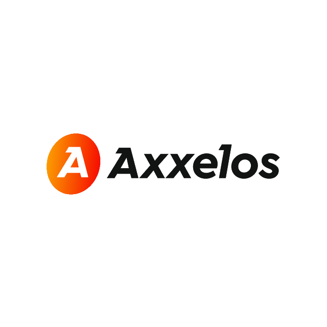 Axxelos.com logo, a brandable .com business name for sale