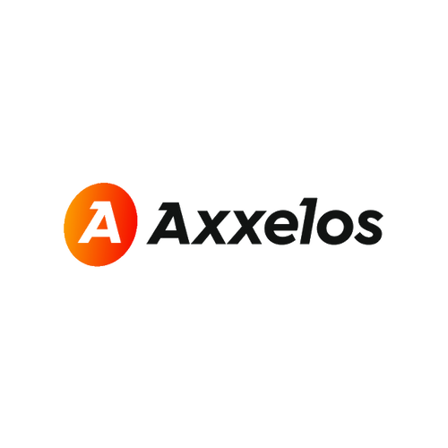 Axxelos.com logo, a brandable .com business name for sale