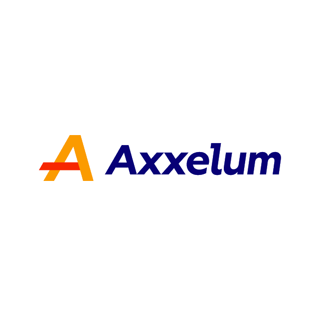 Axxelum.com logo, a brandable .com business name for sale