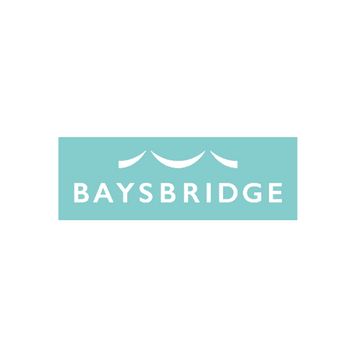 Baysbridge.com logo, a brandable .com business name for sale