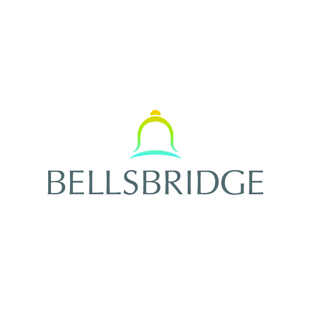 Bellsbridge.com logo, a brandable .com business name for sale