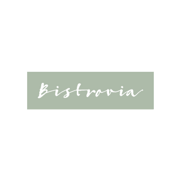 Bistrovia.com logo, a brandable .com business name for sale