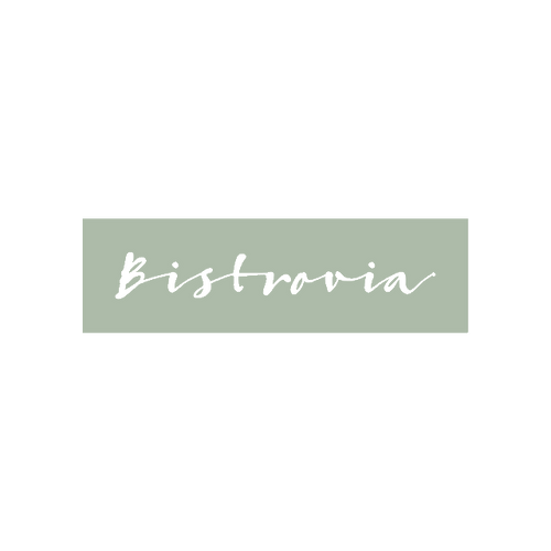 Bistrovia.com logo, a brandable .com business name for sale