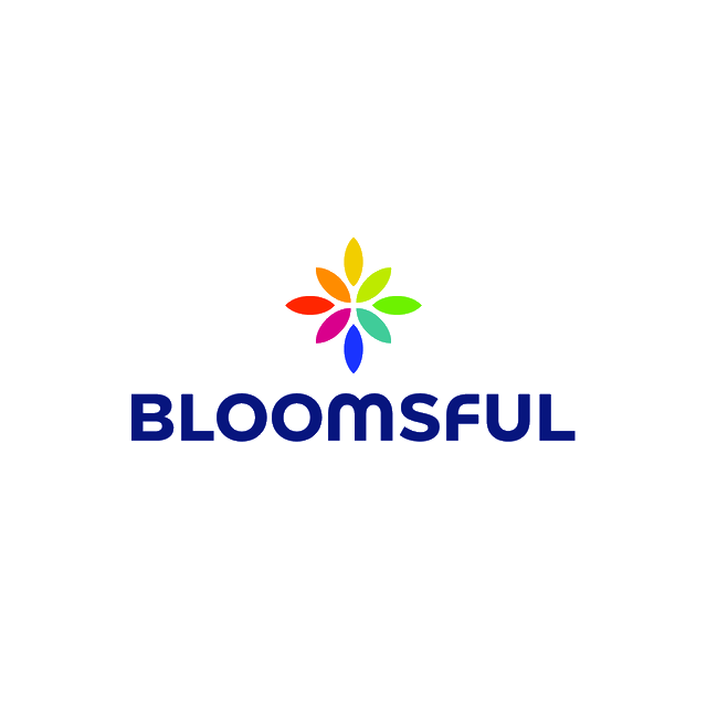 Bloomsful.com logo, a brandable .com business name for sale
