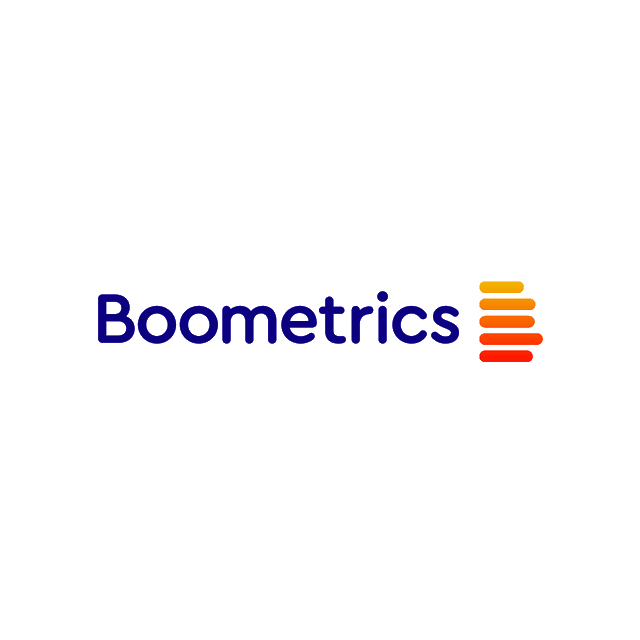 Boometrics.com logo, a brandable .com business name for sale