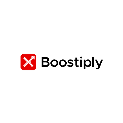 Boostiply.com logo, a brandable .com business name for sale