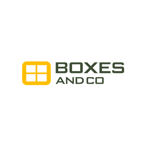 BoxesAndCo.com logo, a brandable .com business name for sale