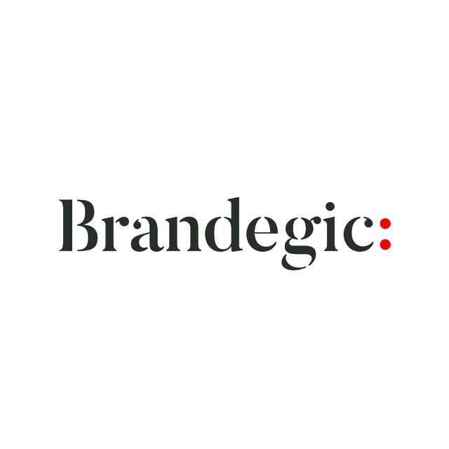 Brandegic.com logo, a brandable .com business name for sale