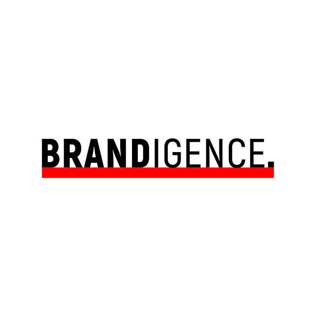 Brandigence.com logo, a brandable .com business name for sale