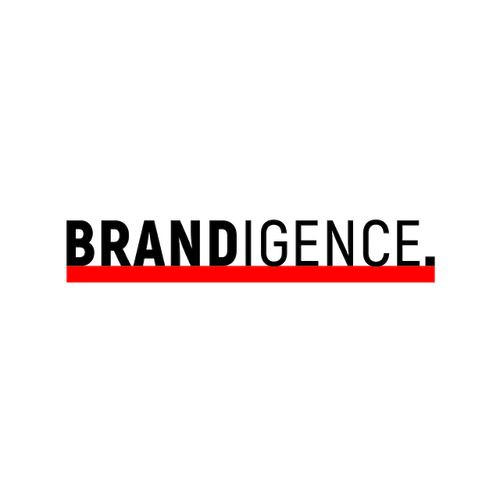 Brandigence.com logo, a brandable .com business name for sale