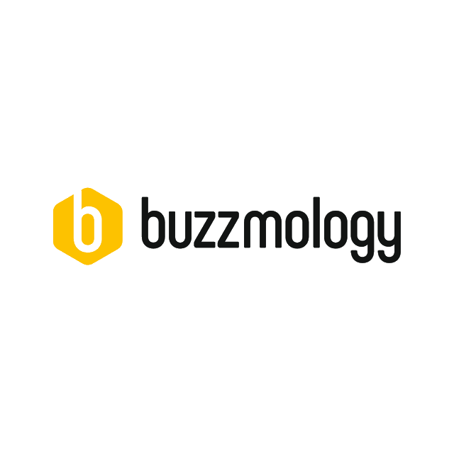Buzzmology.com logo, a brandable .com business name for sale