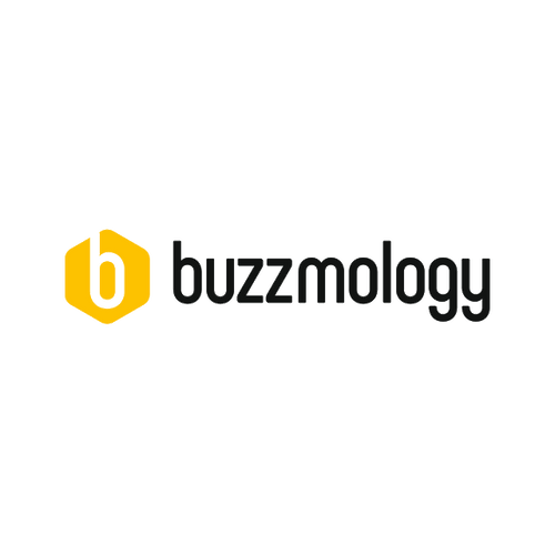 Buzzmology.com logo, a brandable .com business name for sale