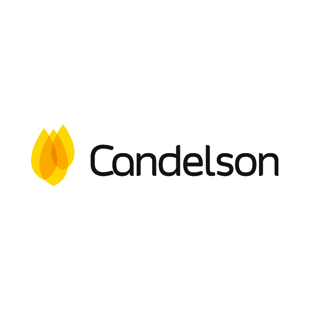 Candelson.com logo, a brandable .com business name for sale