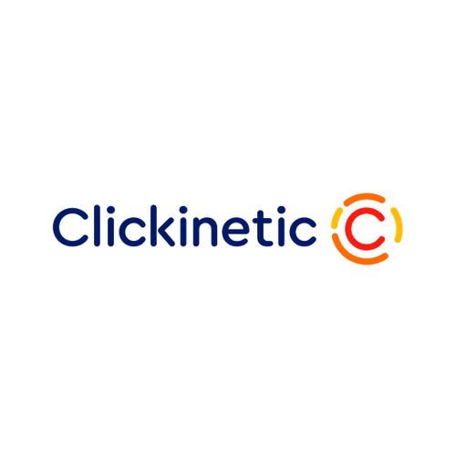 Clickinetic.com logo, a brandable .com business name for sale
