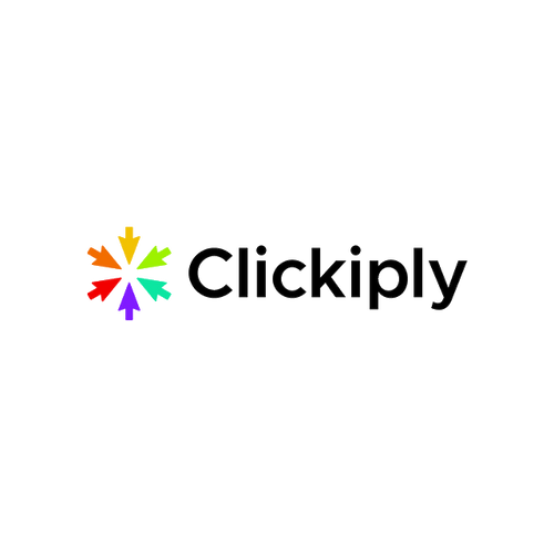 Clickiply.com logo, a brandable .com business name for sale