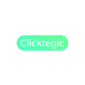 Clicktegic.com logo, a brandable .com business name for sale